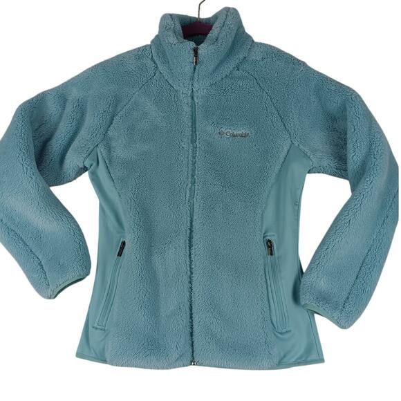 Columbia Benton Springs Fleece Performance Jacket‎ Womens Medium Light Teal Blue - Picture 2 of 11